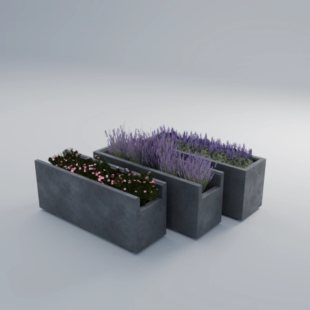 donica betonowa KHOVD – modułowa, łączona forma o dowolnej długości (400 x 970 x 300 mm)